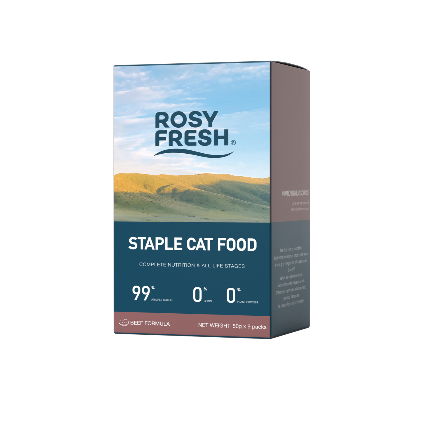 CAT STAPLE FOOD 50G x 9packs - Chicken, Beef and Salmon Flavour