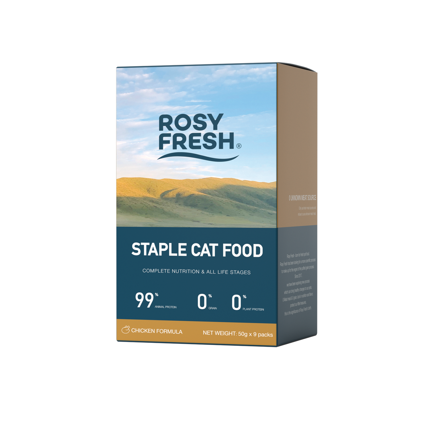 CAT STAPLE FOOD 50G x 9packs - Chicken, Beef and Salmon Flavour