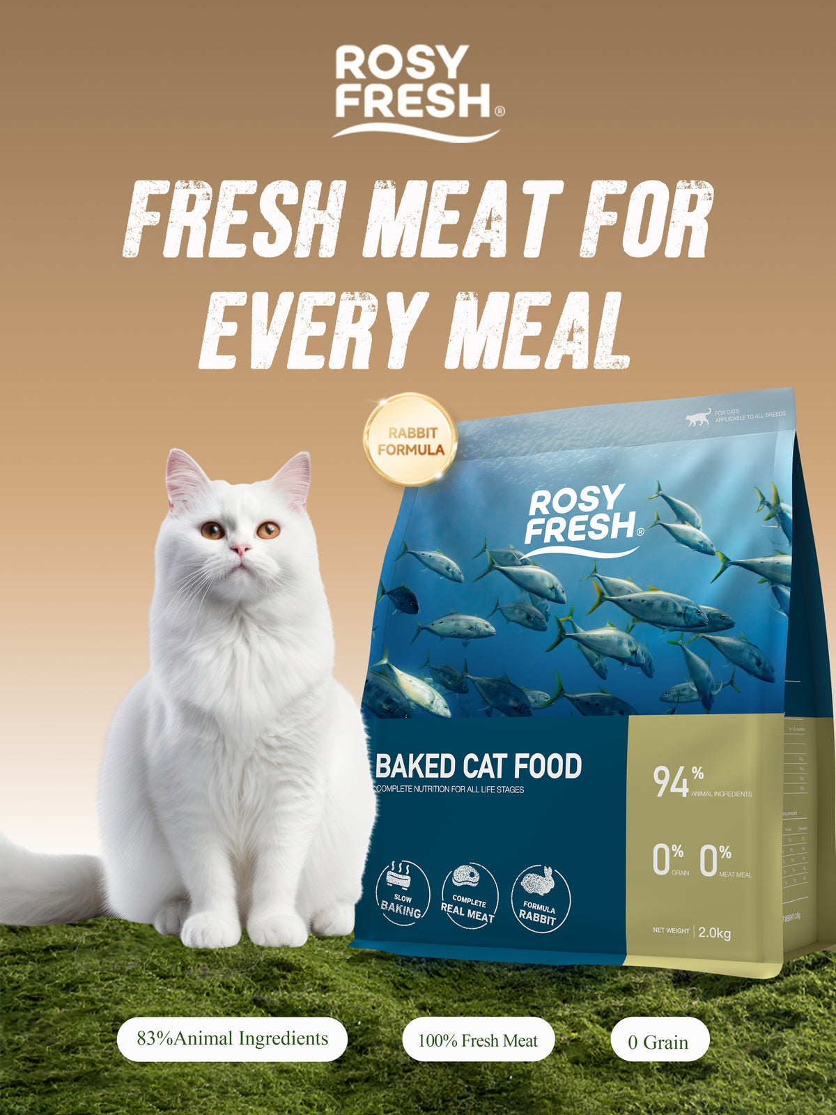 Rosy Fresh rabbit cat food product information 1